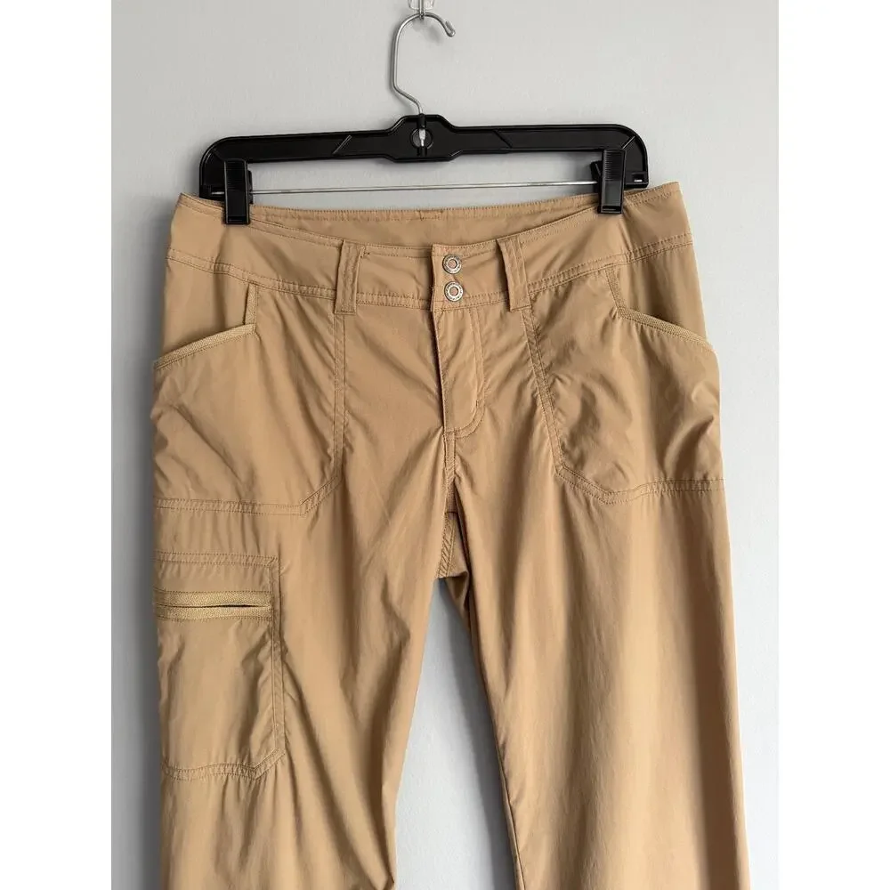 ExOfficio Women's Khaki Cargo Hiking Pants Size 6 Lightweight Travel Zip Pocket - Picture 2 of 8